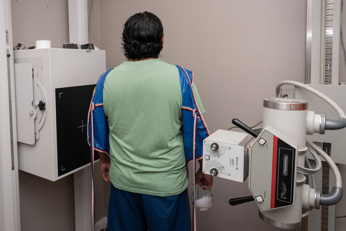 patient getting x-rayed
